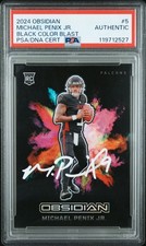 Michael Penix Jr. RC 2024 Obsidian Auto Black Color Blast SSP PSA/DNA