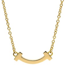 Autentica collana con mini ciondolo Tiffany & Co. T Smile 18KYG usata...