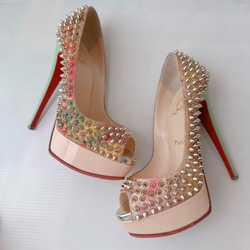 Christian Louboutin decolte tacco borchie multicolore taglia EU 36,5 US 5,5 donna - Foto 4 di 12