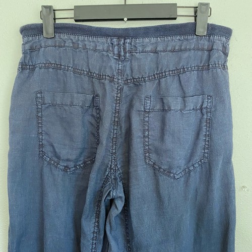 Catwalk Studios blue relaxed straight leg 100% ramie pant M - Picture 2 of 6