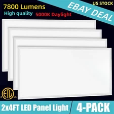 4Pack - 40 Pack 2x4 FT LED Flat Panel Light Drop Ceiling Office Fixture, 8400 LM