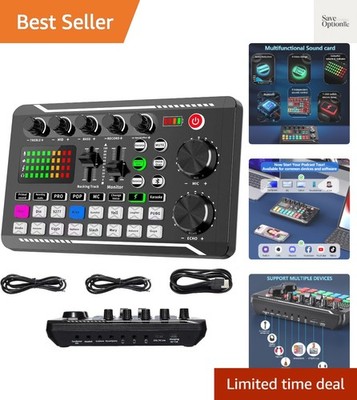 Professional Audio Mixer, Live Sound Card and Audio Interface with DJ Mixer E...