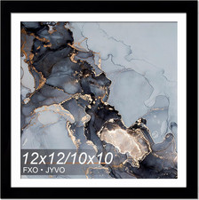 12X12 Frame Black, Display Picture 10X10 with Mat or 12 X 12 without Mat, Wall H