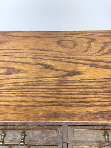 Restored Antique Oak 4 Drawer, Dresser, Vanity Cabinet 18” x 11” x 7.5” - Picture 4 of 14