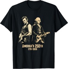 George Washington Lincoln Playing Guitar Abe Lincoln 250th T-shirt