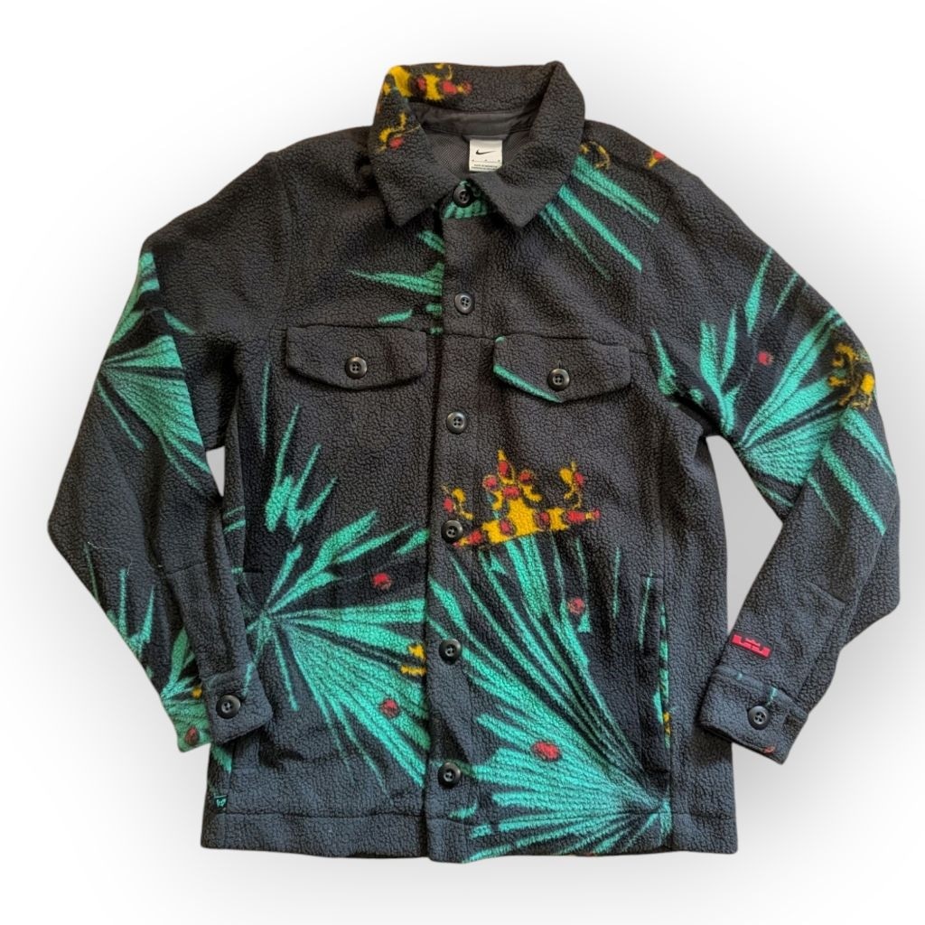 SACAI X NIKE Nike LeBron Sherpa Giacca in Pile Taglia Media Nero Verde Shacket