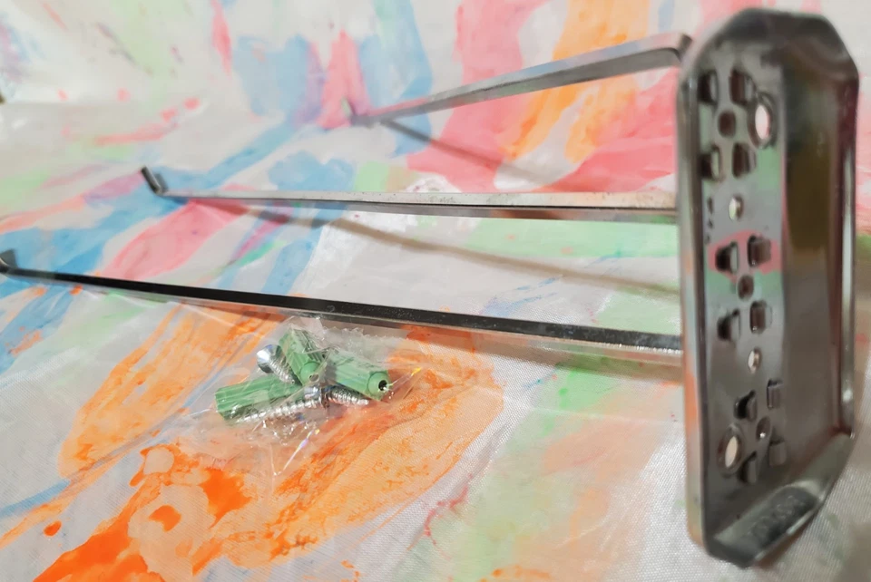 Toallero bar vintage de metal cromado con 3 brazos oscilantes ~ cocina o baño Foto 2 de 4