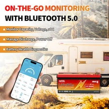 12V 300Ah LiFePO4 Bluetooth Lithium Battery 200A BMS RV Marine Solar Low Temp