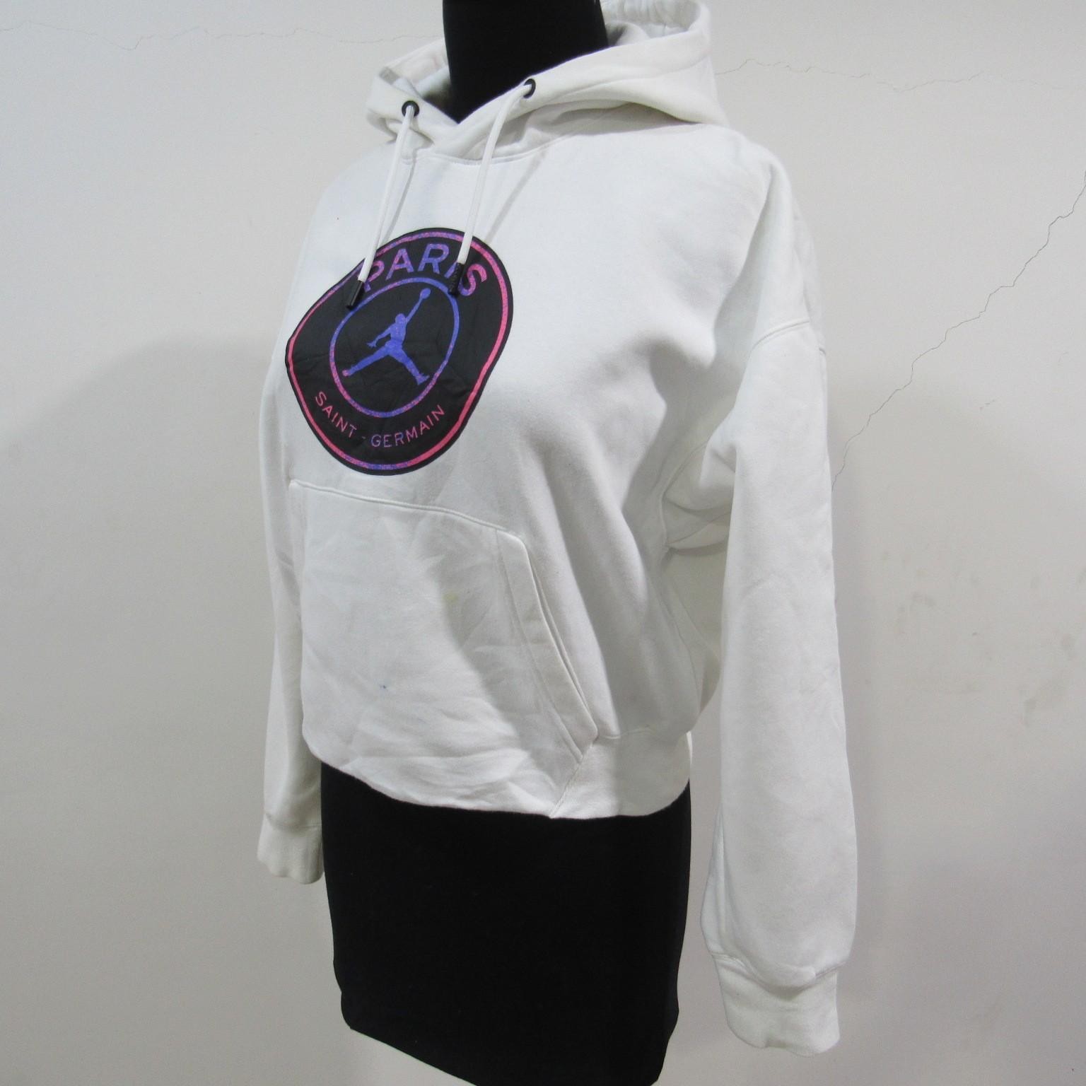 Nike Jordan PSG Women’s Cropped White Hoodie Chest 38/40 UK M Sku Y15867 thumbnail 4