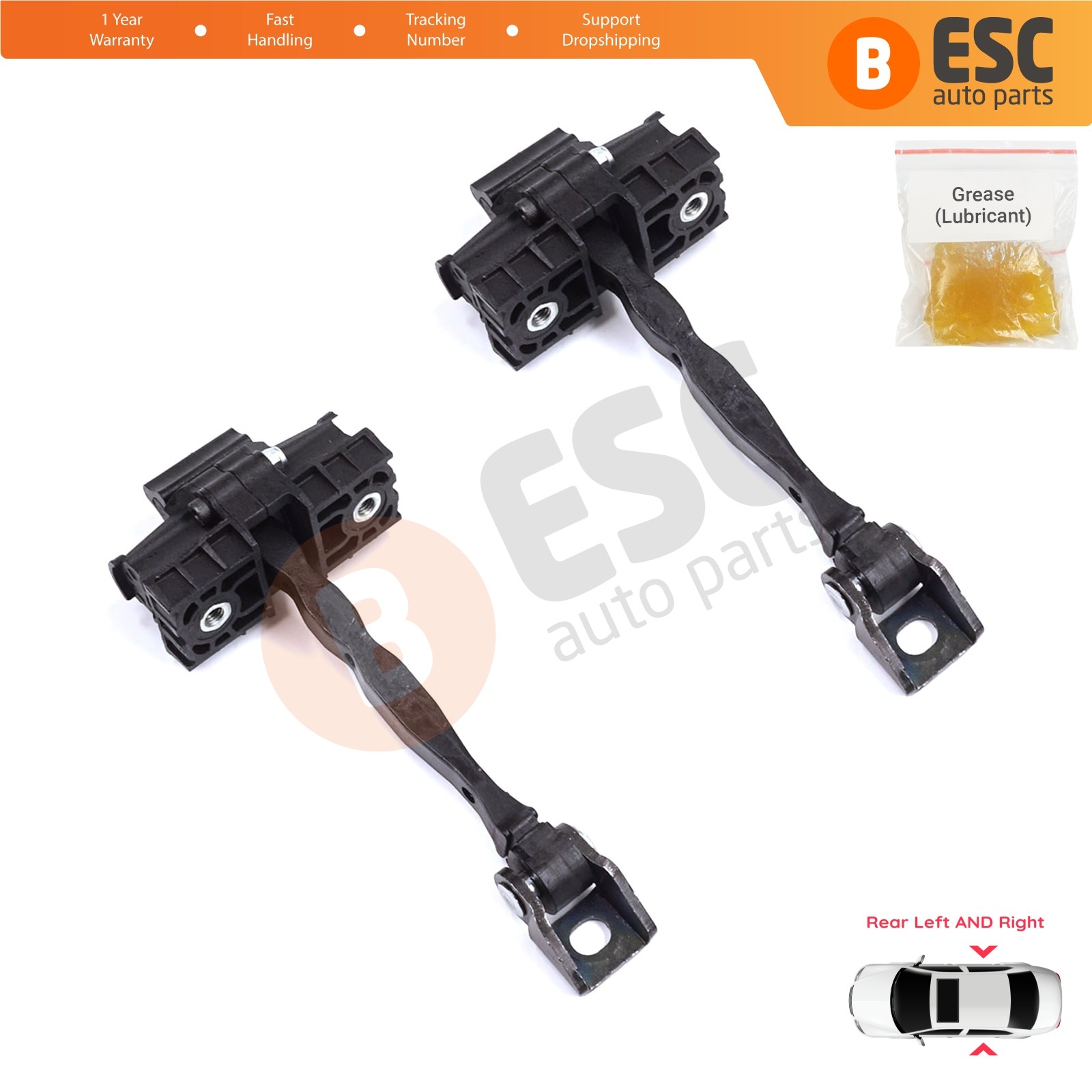 2X Rear Door Hinge Stop Check Assy Limiter for Skoda Octavia MK3 A7 5E 2012-2021