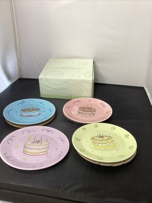 AVON 2003 President's Club Birthday Celebration 4 Cake Plates 6.5'' Party Plates