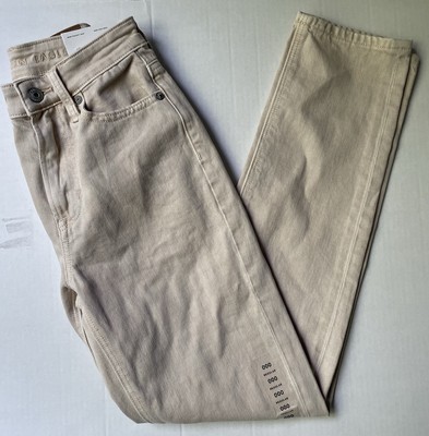 NWT American Eagle Mom Straight Jeans Size 000   Super High-Rise Beige