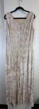 Vintage 90s Gunne Sax Jessica McClintock Crushed Velvet Maxi Dress 20W Champagne