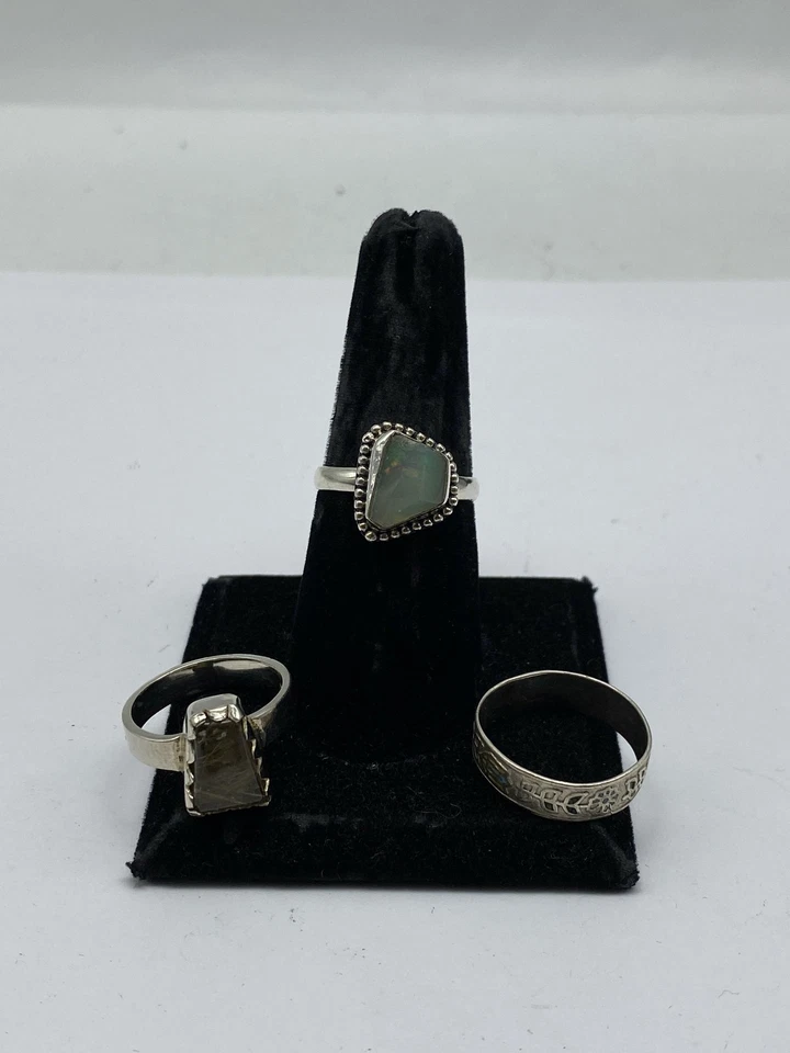 Sterling Silber verschiedene Ring Schmuck Konvolut 3 Teile 9,84 g