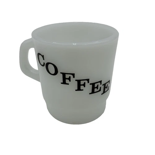 Vintage Anchor Hocking Coffee Mug Cup "COFFEE" Mid Century