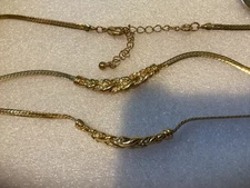 Vintage 18 Inch Nina Ricci Avon Gold Toned  Rhinestone Necklace and Bracelet