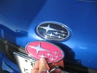 Subaru BRZ ZC6  A-D Custom Pink Emblems Front & Rear Set WRC Custom