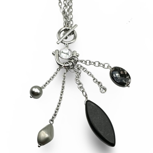 Lia Sophia Anchored Rutilated Quartz, Crystals & Resin Beads Y-Drop Necklace - Picture 1 of 3