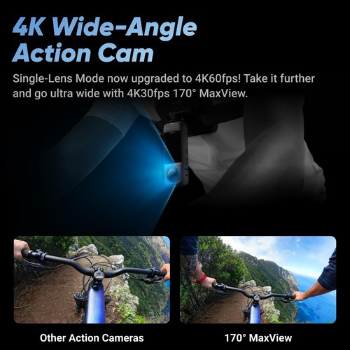 X4 Motorcycle Bundle- 8K Waterproof 360 Action Camera, 4K Wide-Angle Video, I... - Bild 8 von 9
