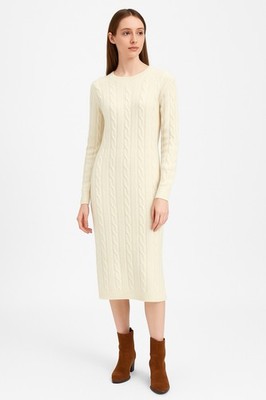 fitted lace wedding dress CREAMY SAND RIBBED KNIT DRESS | CULT MIA main image 0