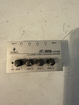 Behringer MicroAMP HA400 4-Channel Stereo Headphone Amplifier Untested