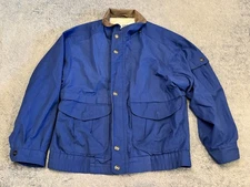 Towne by London Fog Jacket Mens Medium Blue Bomber Barn Full Zip Pockets