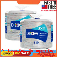 2 Pack Dixie Disposable Paper Plates, 10", 2X Stronger , Multi-Color, 210 Count