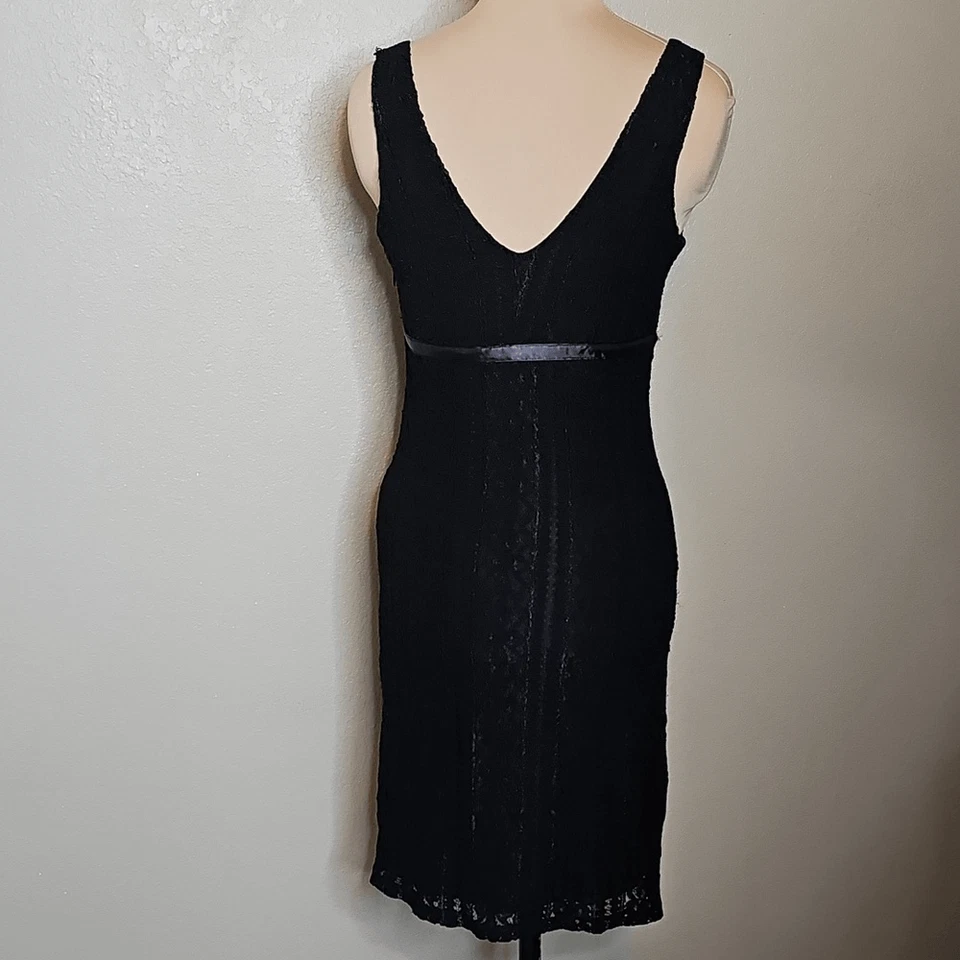 Vestido pequeño vintage Y2K Ralph Lauren de encaje negro sin mangas Foto 4 de 4