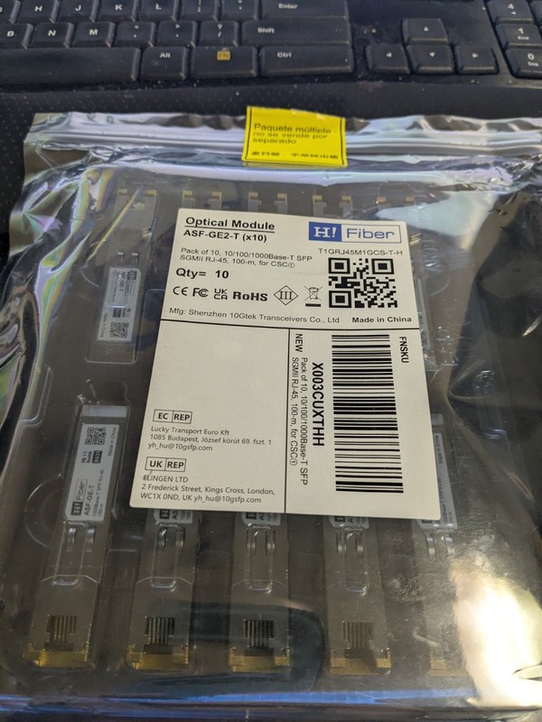 10PCS 10Gtek ASF-GE2-T 100/1000Base-T SFP Copper RJ-45 Transceiver