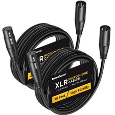 XLR Microphone Cables, 25 Feet 2 Pack Oxygen-Free Copper Male to Female 3-Pin...