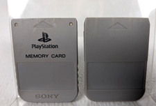 Lot of 2 Original Sony PlayStation 1 OEM PS1 Memory Cards SCPH-1020 Gray Tested