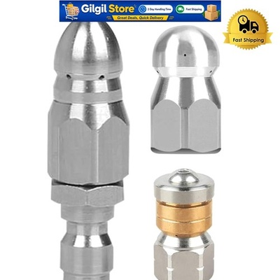 #ad 3PCS 5000PSI Pressure Washer Sewer Jetter Nozzles Drain Cleaning Hose Nozzle Tip $11.84