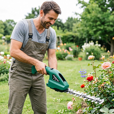 2 in 1 Elektrische Heckenschere Akku Grasschere Handschneider Gartenschere DHL
