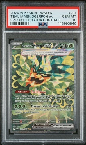 2024 POKEMON TWM EN-TWILIGHT MASQUERADE #211 TEAL MASK OGERPON EX PSA 10