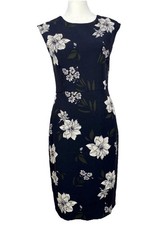 Banana Republic Black Label Navy Blue Floral Sheath Dress size 0