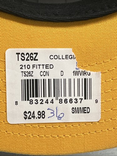 NCAA West Virginia Mountaineers Adidas Blue Fitted Hat 6 7/8 -7 1/2 NWT - Picture 10 of 14