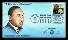 US COVER I HAVE A DREAM 1960S CELEBRATE CENTURY FDC PUGH HAND PAINTED
