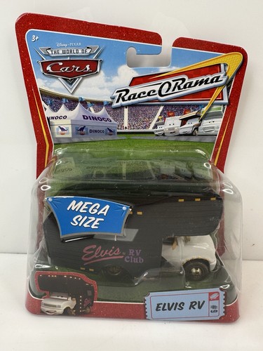 Casa rodante Elvis Disney Cars Race-O-Rama tamaño mega negro blanco difícil de encontrar