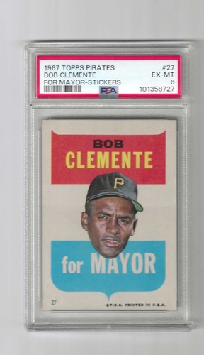Bob Clemente [For Mayor] #27 1967 Topps Pirates Stickers card
