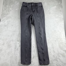 Duluth Jeans Womens 10 Long Black Denim Slim Straight Front Seams Durable Work