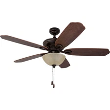 Spring Hollow, 52 Inch Traditional Indoor LED Ceiling Fan with Light, Pull Ch...