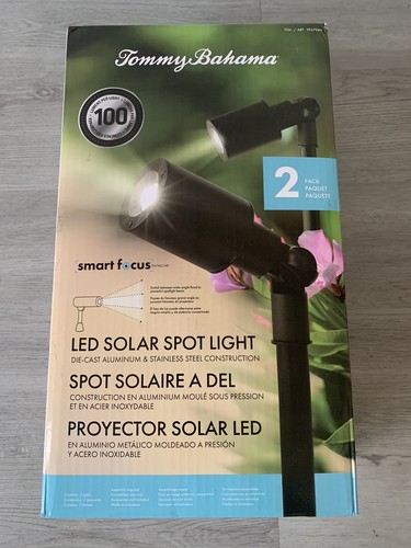 Tommy Bahama LED Solar Spotlights - Smart Focus - 100 Lumens - 2 Pack