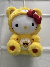 Care Bear x Sanrio Hello Kitty FunShine Bear Soft Plush Yellow Bow Mint