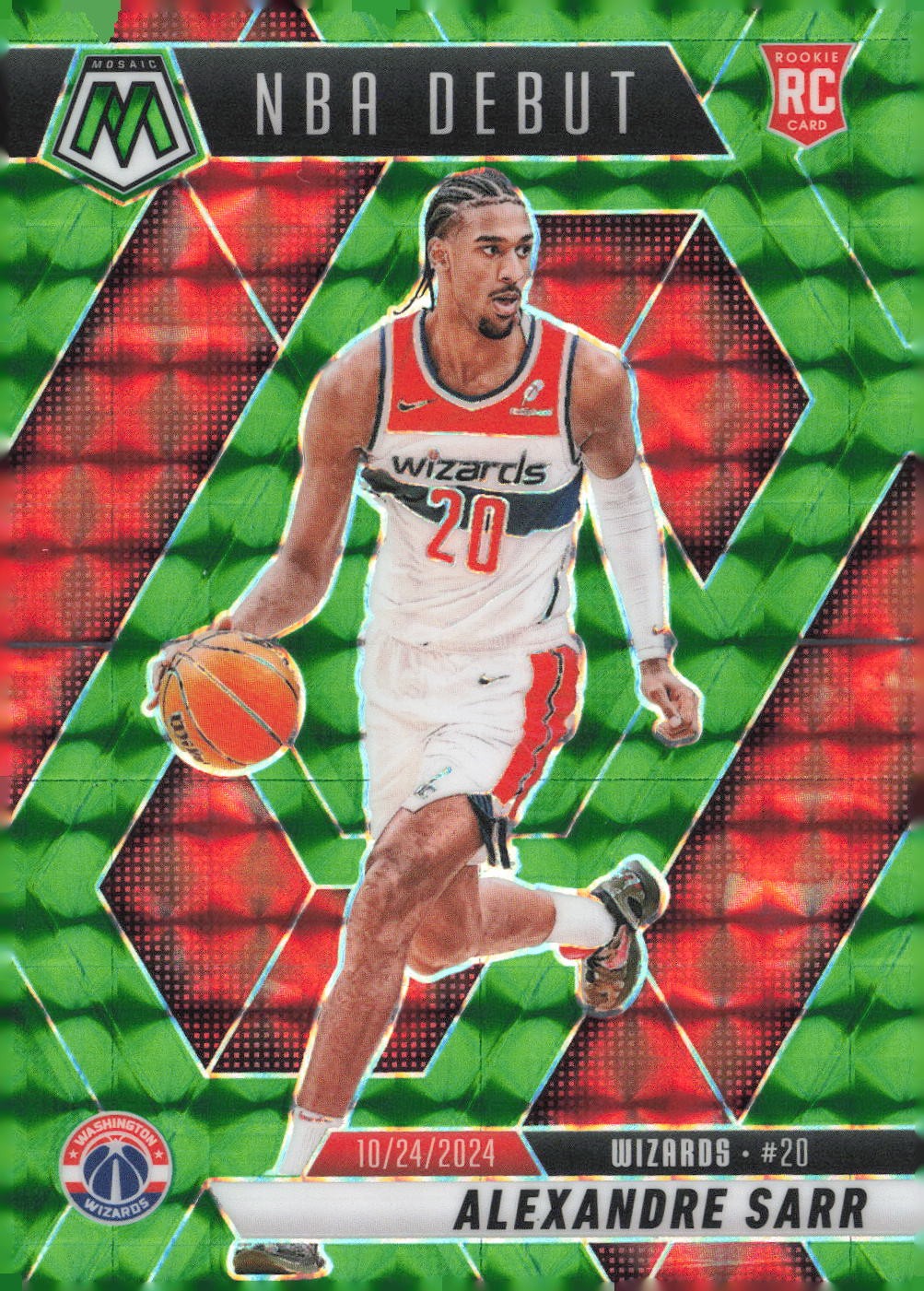 2024-25 Panini Mosaic #254 Alexandre Sarr Green Mosaic
