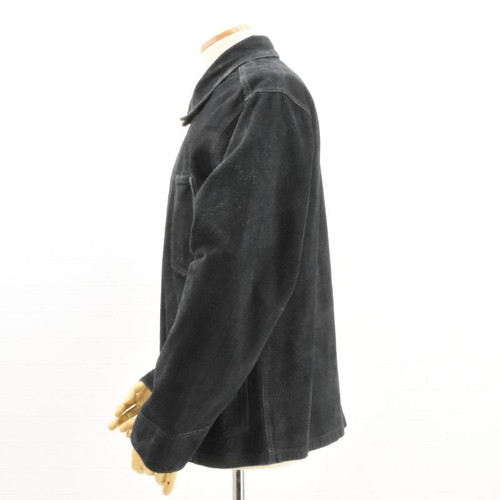 Unused RRL Ralph Lauren Indigo Dyed Suede Leather Chore Jacket M Indigo Gray - Picture 5 of 17