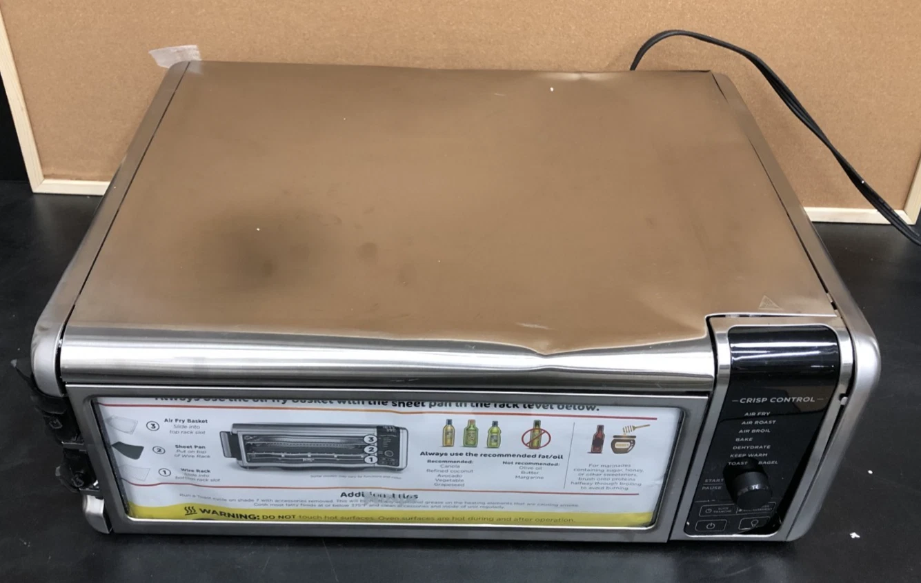 Ninja SP101 Digital Air Fry Countertop Oven 8-in-1 XL Flip-Up Silver