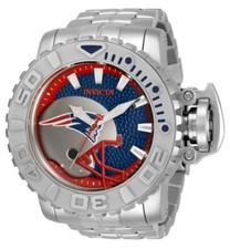 Invicta NE Patriots-NFL 58mm Sea Hunter Silvertone Bracelet Auto Mens Watch