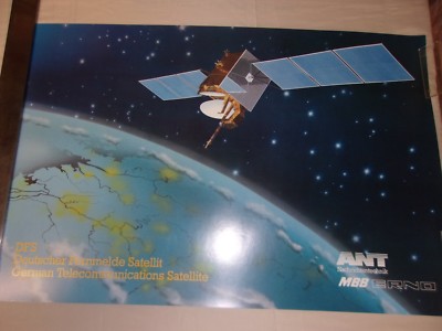 POSTER - SATELLIT DFS - ANT - MBB - ERNO / DEUTSCHE TELEKOMMUNIKATION / WELTRAUMFAHRT