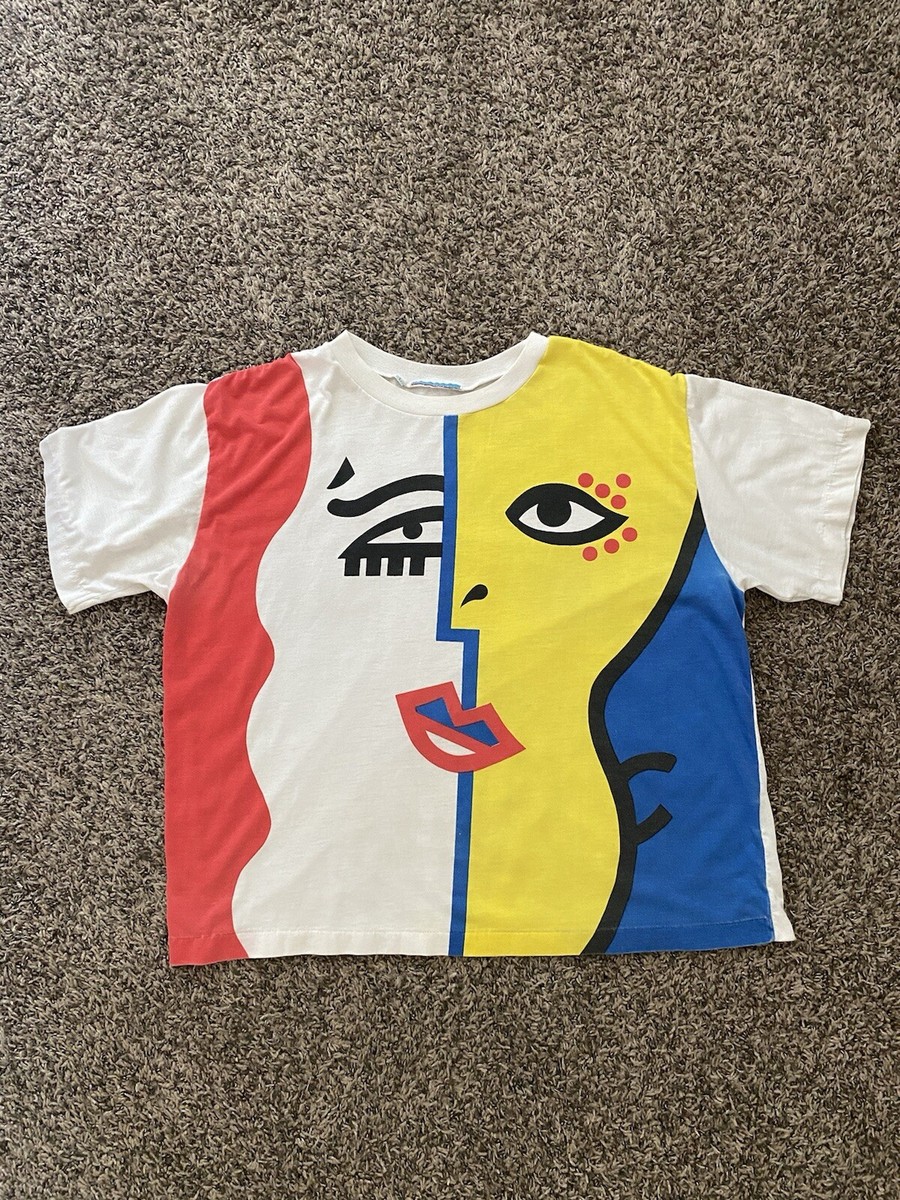 Vintage Picasso Shirt Mens Large 80s All Over Print Boxy Art Vintage Picasso Shirt Mens Large 80s All Over Print Boxy Art