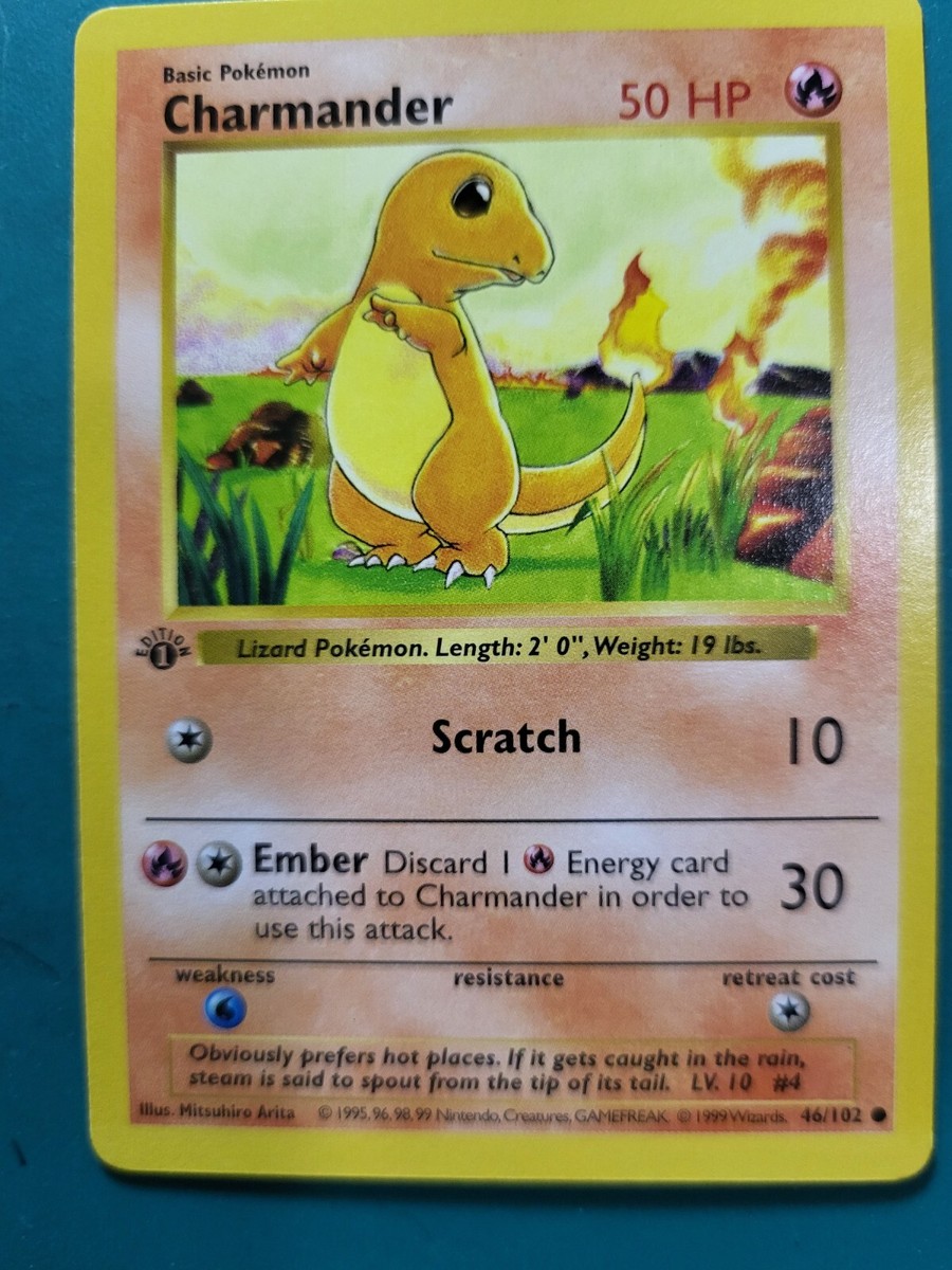 1999 Pokemon Base 1st Edition #46 Charmander Thick Stamp Pokemon